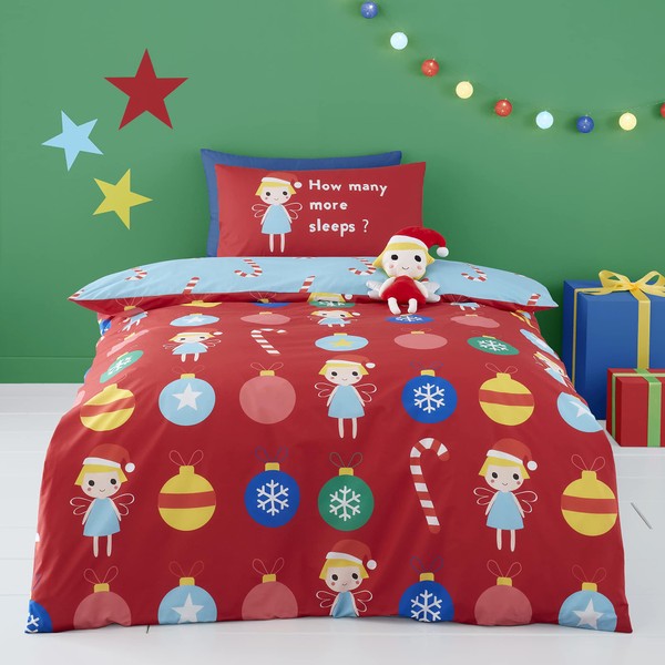 Cosatto - Christmas Fairy - 100% Cotton Duvet Cover Set - Junior/Toddler Bed Size in Red