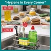 Big Kitchen Sponge Holder for Kitchen Sink, Self-Draining Sink Caddy