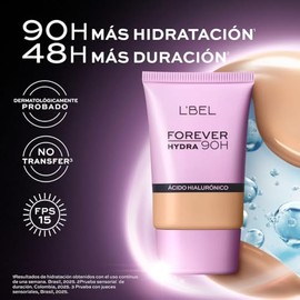 L’Bel Forever Hydra 90H Base Hidratante de Larga Duración 27g – Máxima Cobertura y Ligereza con Ácido Hialurónico y Aloe Vera (Champagne 170)