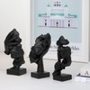 3 Pcs Thinker Statue, Silence is Golden Abstract Art Figurine,