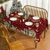 Horaldaily Christmas Tablecloth 60×60 Inch, Holy Nativity Red Buffalo Plaid