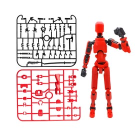 Thyonta 3D Printed Doll Toys 13 Joints Adjustable DIY Dolls Stress Relief Magic Suitable for Children's Party Home Desktop Decorations Gifts（Red）