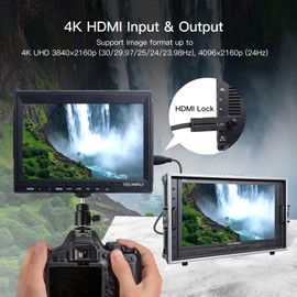 FEELWORLD FW759 7-inch IPS On-Camera Field Monitor Bundle with 2200mAh Battery & Carry Case, 1280x800 FHD, 4K HDMI in&Out, Ultra-Thin Design, Waveform Peaking Focus for DSLR & Camcorder Use