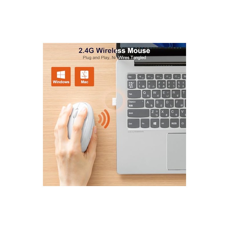 Sanwa 2.4G Wireless Left Handed Mouse, Ergonomic Left Hand Vertical