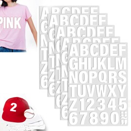 5 Sheets 215 Pieces Iron on Letters and Numbers - White Heat Transfer Vinyl Alphabet Stickers for Fabric - DIY Clothing Patches for T-Shirts, Bags, Hats, and Crafts - Durable and Washable