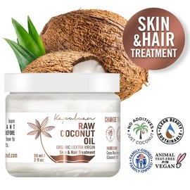 Kapuluan Cold Pressed Extra Virgin Raw Coconut Oil - 2oz Jar - For Natural Skin and Hair Treatment Haircare Comfort