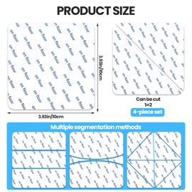 Rug Pad, 4 Pcs Non Slip Washable Grippers, Anti-slip carpet clip stickers, Grippers for Rug, 10 * 10CM, Anti-curling carpet for kitchen bathroom