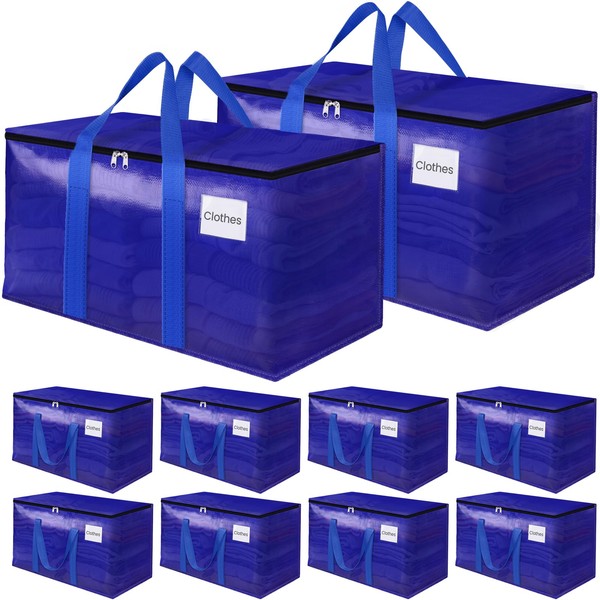 FabSpace 10 Pack Moving Storage Bags Heavy-Duty with Zippers and
