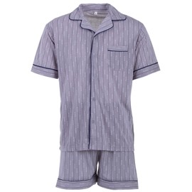 Lucky Men's Shorty Pyjamas Short Sleeve Summer with Button Placket Size M-XXL, gray, M