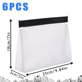 6 Pack Reusable Ice Storage Bags,10 x 7.3 x 2.2in Leak Proof Ice Bags With Secure Zip Close Design,Bpa-Free Ice Bags,Free Lunch Bag,Durable Ice Bags,Freezer Bags,Storage Bags for Ice and Food Storage