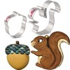 LILIAO Squirrel and Acorn Cookie Cutters for Thanksgiving, Stainless Steel