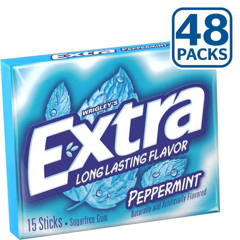 EXTRA Gum Peppermint, Sugar-Free Chewing Gum Bulk, 8 Ct Box,