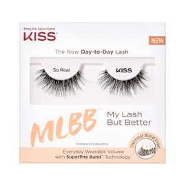 KISS My Lash But Better, So Real 12 mm, Includes 1 Pair Of Lash, Reusable Strip Lashes, Glue-On