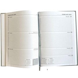 2025-2026 A5 Academic Diary Premium Week To View Diary Hardback Cover & Ribbon Marker, Mid Year Planner, Organizer for Student Teacher Hardback Case Bound (Navy Blue)