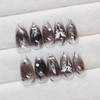Long Almond Press on Nails Black Gradient Fake Nails 3D