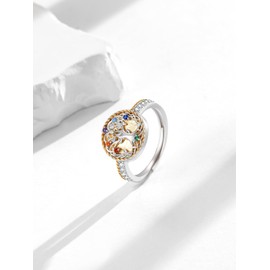 KINGWHYTE Tree of Life Ring 925 Sterling Silver Ring for Women Adjustable Celtic Knot Tree of Life Rings Family Jewellry Anniversaries Birthday Christmas for Wife Mom Grandma