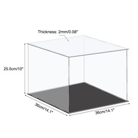 MECCANIXITY Acrylic Display Case Plastic Box Cube Storage Box Clear Small Assemble Dustproof Showcase 14.1x14.1x10 Inch for Collectibles Items