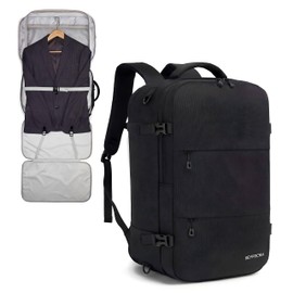 seyfocnia Convertible Travel Garment Bag, Large Travel Backpack for Men & Women, Business Laptop Backpack, Carry On Luggage, Personal Item Travel Bag Suit Bag With Multi-Pockets, Black 22 inch