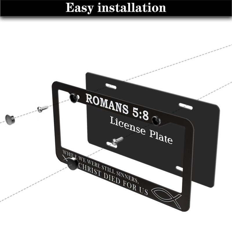 License Plate Frames Black and White License Plate Frame Jesus