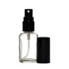 Riverrun Cologne Perfume Atomizer Square Empty Refillable Glass Bottle Black