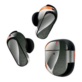 Bose QuietComfort Earbuds II 用 スキンシール ボーズ イヤバッズ2 用 ステッカー 本体3枚 ケース1セット 保護 フィルム デコ デザイン デジタル 赤 005835