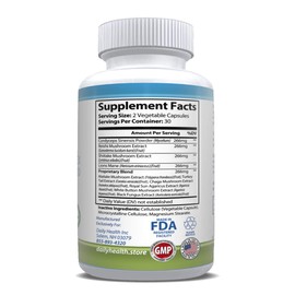 Daily 10 Mushroom Blend Complex Cordyceps, Reishi, Shiitake, Lions Mane, Maitake, Turkey Tail, Chaga, Agaricus, White Button, Black Fungus All Natural Potent Extract Vegan Friendly 180 Veggie Capsules