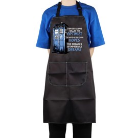 CMNIM Doctor Movie TV Show Who Tard-s Apron Doctor Movie Lover Gift Police Box Theme Adjustable Apron for Fan (Tard-s Apron)