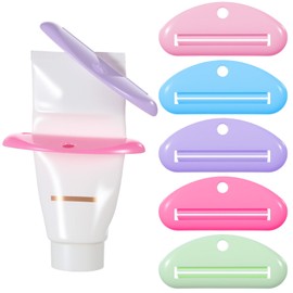 Guduling 5 Pcs Plastic Toothpaste Tube Roller,Tube Roller Squeezer,Hanging Toothpaste Tubes Squeezer Tool for Saving Toothpastes Cleanser Creams,Assorted Colors