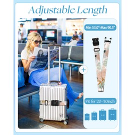 Slohif Luggage Straps TSA Lock for Suitcases - Travel Belt TSA Approved Accessories Luggage Identifiers Carry On Bag with Buckle Nylon Adjustable Band for Add a Bag Leaf