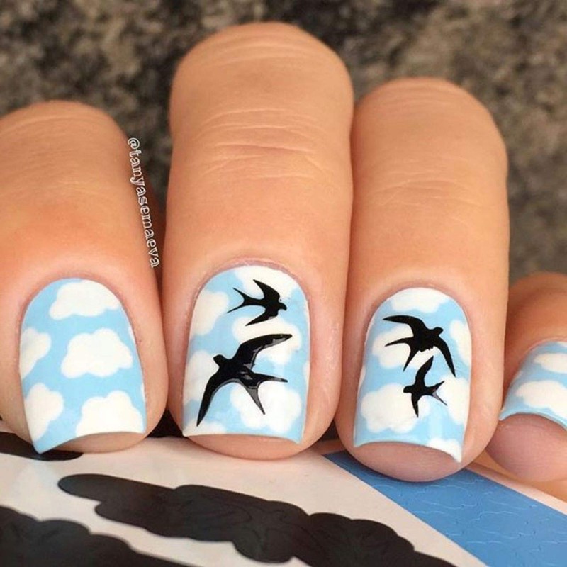 Whats Up Nails - Clouds Vinyl Stencils for Nail Art