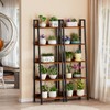 Furologee 5-Tier Ladder Shelf, Ladder Bookshelf with Removable Drawer, Rustic