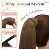 Elailite Human Hair Ponytail Extension Straight - Wrap Around Clip