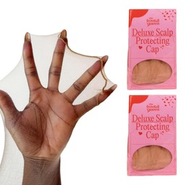 The Frontal Queen Professional HD Stocking Wig Cap, Brown Bald Wig Cap, HD Lace Wig Grip Cap, Mesh Wig Cap for Weaving, Hair Stocking Cap, Secure Fit for Lace Wigs, and Comfortable Wear (2 Pcs)