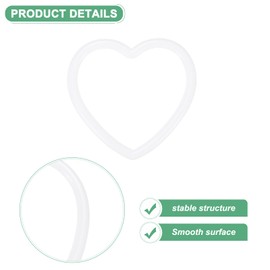 M METERXITY 20pcs Dream Catcher Rings 2.4 Inch Plastic Heart Braided Wreath Floral Ring Hoop for Home Valentine DIY Craft Wedding Wall Hanging Decoration [White]