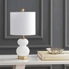 JONATHAN Y 20" White/Brass Gold Ribbed Gourd Glass Table Lamp,