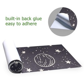 VIKKO Night Sky Doodle Space Constellations Star Black Skateboard Grip Tape Longboard Griptape Sticker 1 Sheet - 33.1 x 9.1 inch