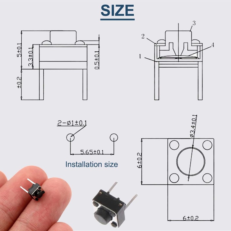 Mini Micro Momentary Tactile Push Button Switch 6 * 6
