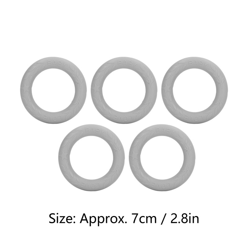 5pcs Baby Soft Silicone Teething Ring Toy Infant Safe Elastic