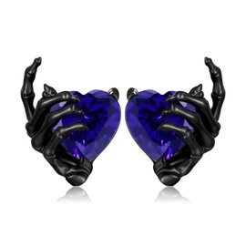 Skeleton Hand Earrings for Women 925 Sterling Silver Skeleton Hand Earrings Gothic Earrings Retro Skeleton Jewelry Gifts for Women, Sterling Silver, Cubic Zirconia