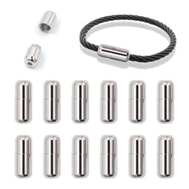 12 pcs Breakaway Necklace Clasps Metal Buckle Elastic Laces Clasps Barrel Screw Clasps Metal Capsule Lock Buckles Connector Screws End Caps for DIY Jewelry Bracelet Necklace Making Silver