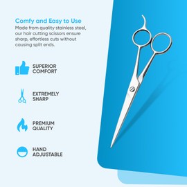 YNR Professional Hairdressing Scissors – Hair Cutting Scissor for Barbers & Salon, Stainless Steel Hair Scissors for Men, Women & Children | (Silver) 6 Inches