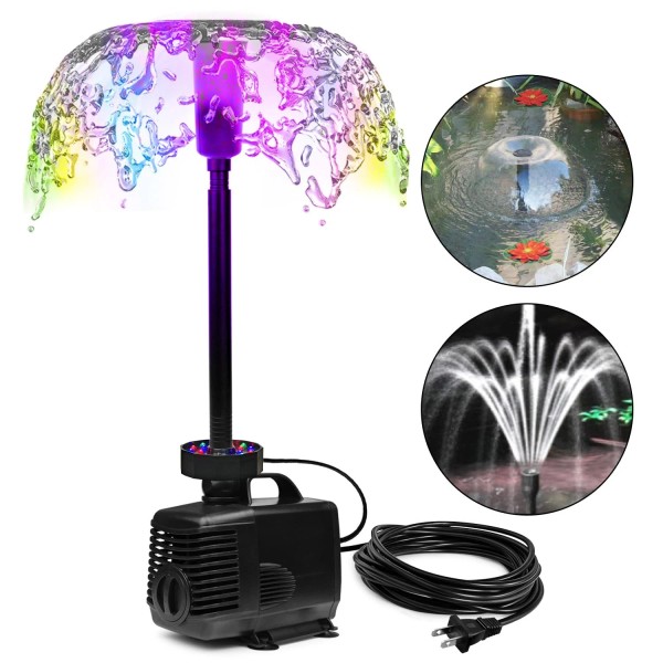 Domica Best 45W LED Pond Pump with Fountain Kit, 792