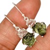 Certified Moldavite Rough & Herkimer Diamond 925 Solid Sterling Silver