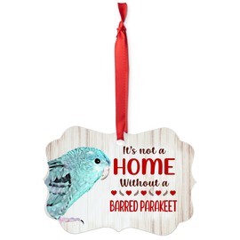 House is Not A Home Without Blue Lineolated Parakeet Christmas Ornaments 2024 Aluminum Pet Owner Gifts