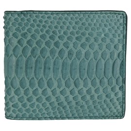 Bliss Leather Feng Shui Rising Money Fortune [Diamond Python] Genuine Snakeskin Single Layer Leather Bi-fold Wallet, Genuine Leather, For Men and Women, green