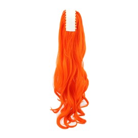 Karlery Curly Clip In Thick Claw Drawstring Ponytail Multi-colored Hair Pony Tail Hair Extension (Orange)