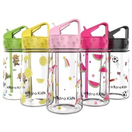 HydroKids Water Bottle with Straw – 400ml BPA Free Kids Water Bottles for School Travel Sports – Leakproof Childrens Drink Bottle for Girls Boys Childs…