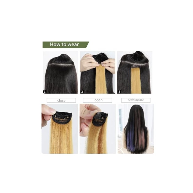 One Piece Clip In Hair Extension Highlights Streaks 25g -