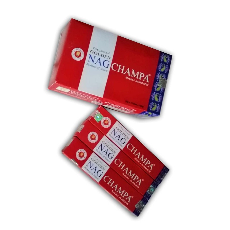 Golden Nag Champa - Aromatic Incense Pack x 3 Vijayshree