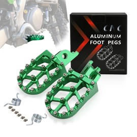 JFG RACING Dirt Bike Foot Pegs,CNC Motorcycle Rest Pedal Footpegs for KX250F 06-18/KX250 19-24/KX450F 07-18/KX450 19-24/KLX450R 08-13/KX250X KX450X 21-24-Green